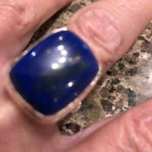 Sz 7-8 925 sterling silver lapis ring
